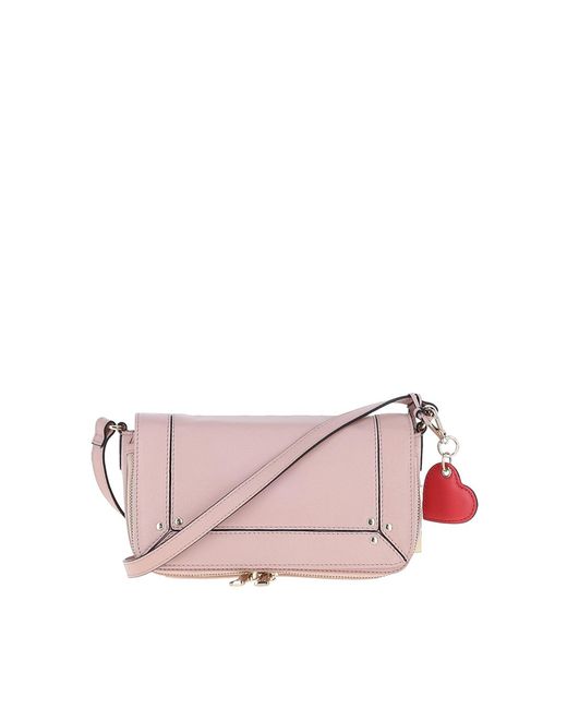 Ashwood Leather Pink "Blossom" Flap Over Real Shoulder Bag