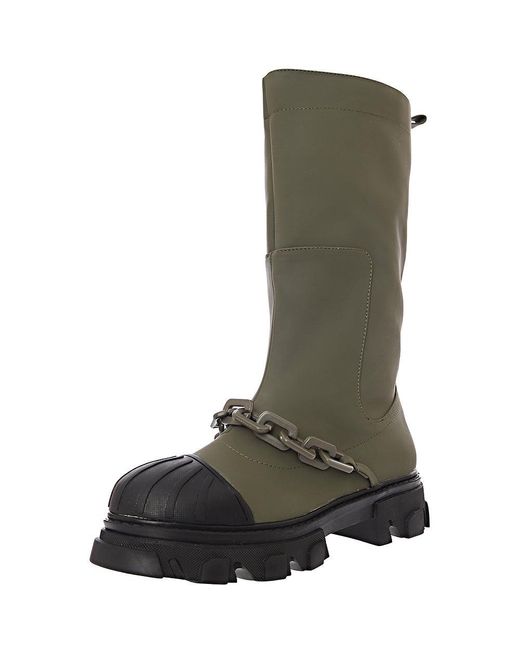 Public Desire Green Lincoln Chain Rain Boots for men