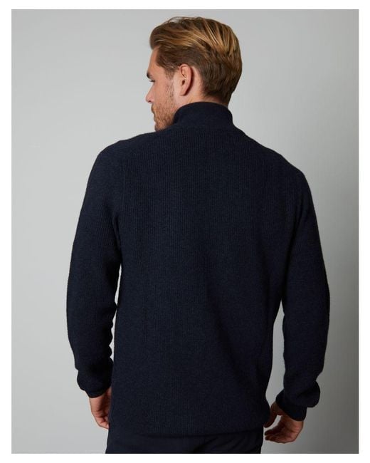 Threadbare Blue 'Prestwich' Lightweight Quarter Zip Knitted Jumper for men
