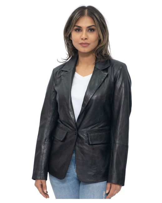 Infinity Leather Black Soft Blazer Jacket-Apeldoorn