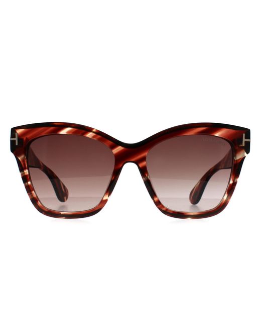 Tom Ford Brown Butterfly Coloured Havana Bordeaux Gradient Elvira Ft1217