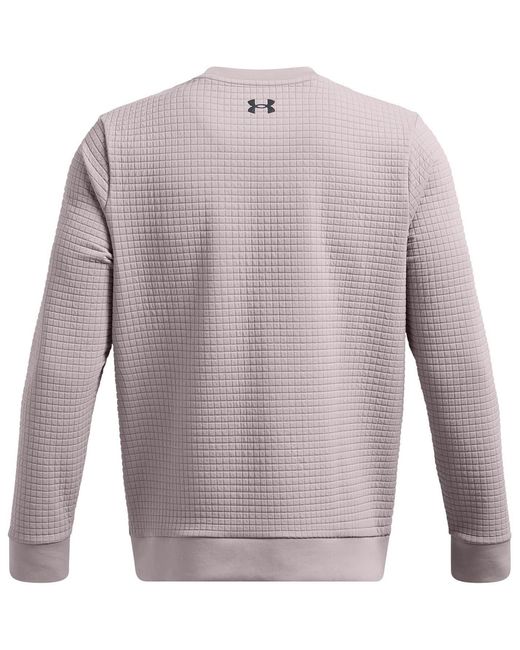 Under Armour Purple Unstoppable Crew Neck Ribbed Collar Long Sleeve Sweater for men