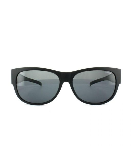 Polaroid Gray Suncovers Oval Matte Polarized Sunglasses