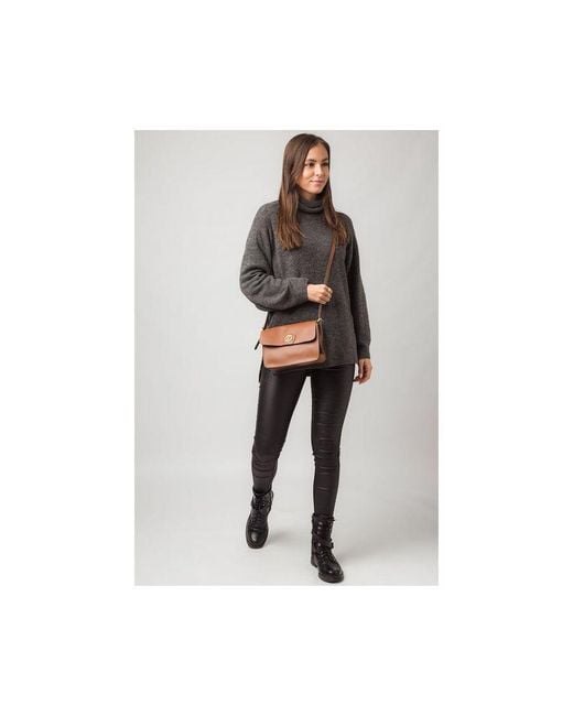 Pure Luxuries Brown 'Derwent' Leather Cross Body Bag
