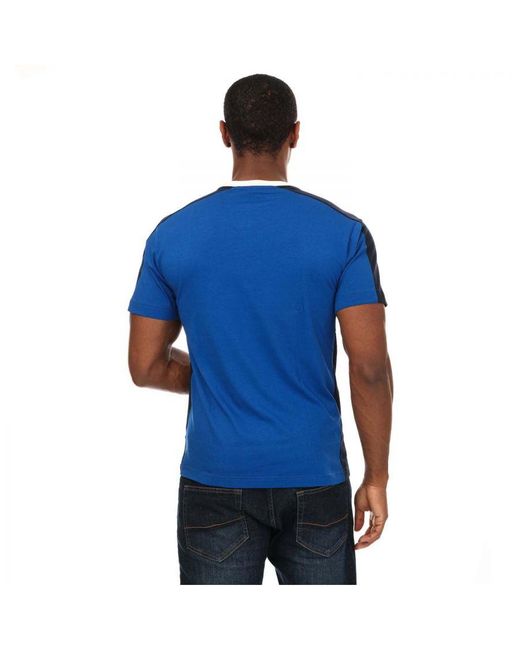 Lacoste Driekleurenblok-t-shirt Voor in het Blue voor heren
