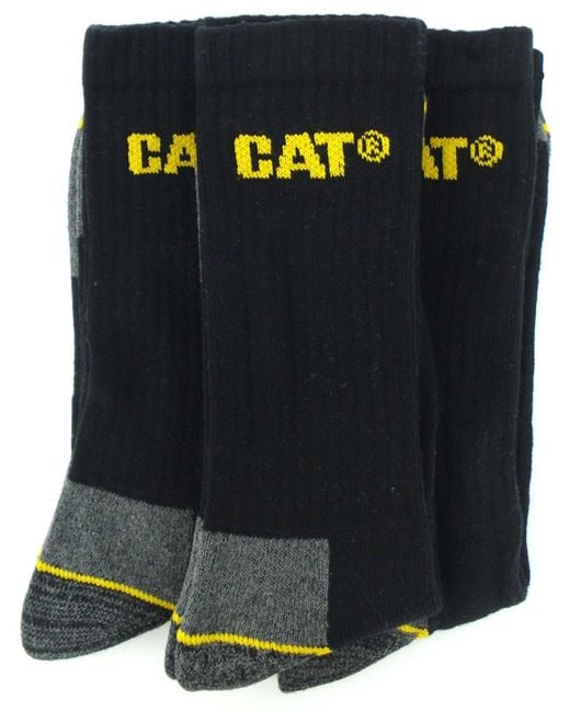 Caterpillar Black Work Socks 3Pk Cat for men