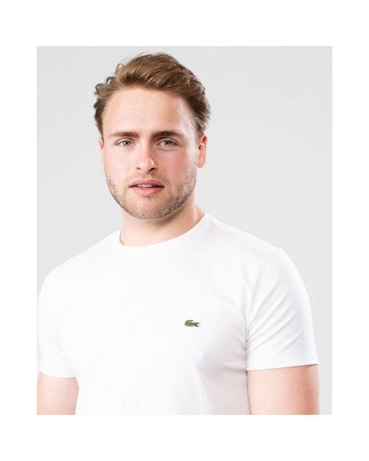 Lacoste White Th6709-00 Tee for men