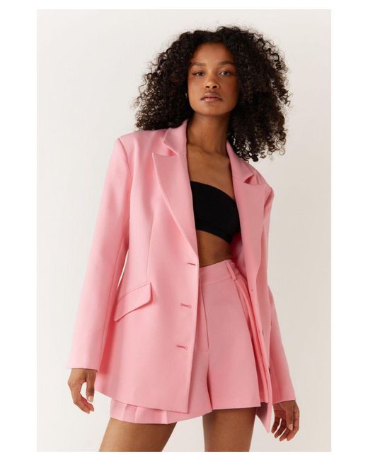 Warehouse Pink Tailored Pleat Front Short