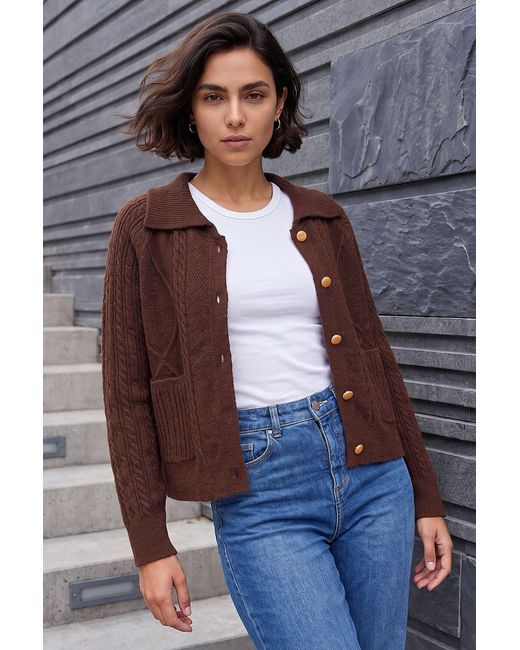 Roman Gray Chunky Cable Cardigan