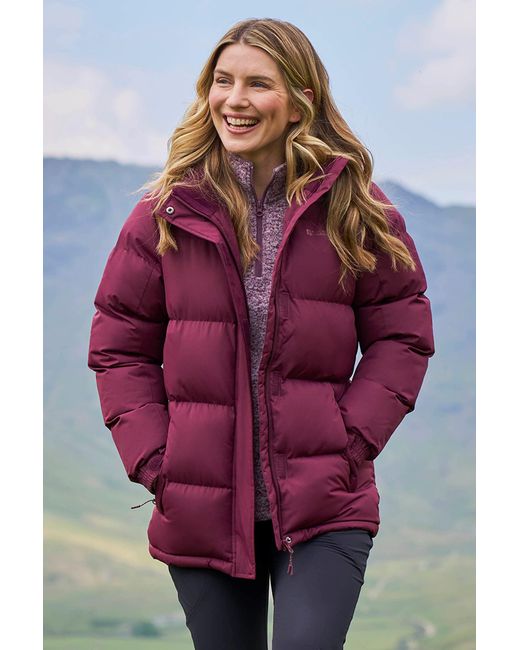 Mountain Warehouse Red 'Snow' Padded Jacket Water Resistant Full Zip Warm Cosy Coat