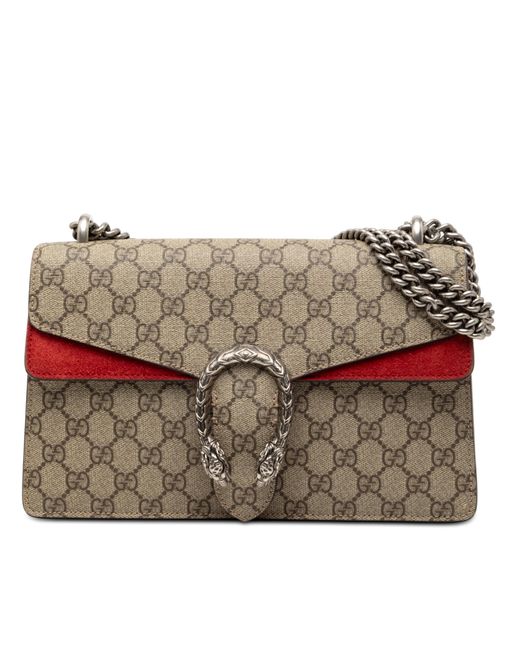 Gucci Gray Pre-Owned Medium Gg Supreme Dionysus Shoulder Bag