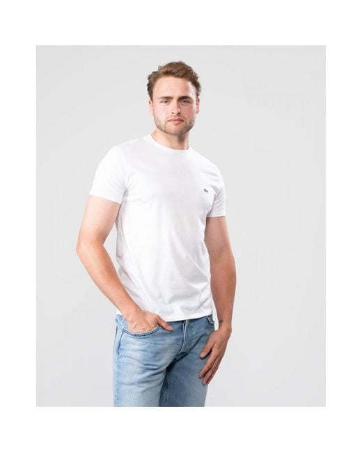 Lacoste White Th6709-00 Tee for men
