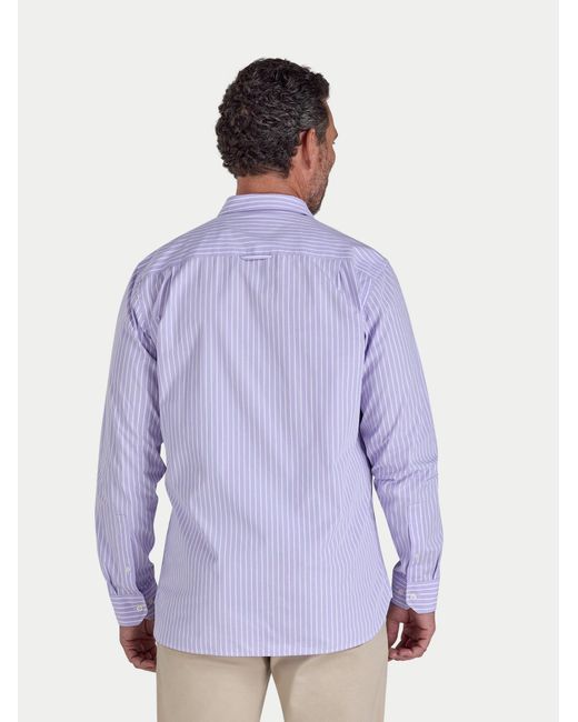 Raging Bull Purple Long Sleeve Classic Stripe Shirt for men