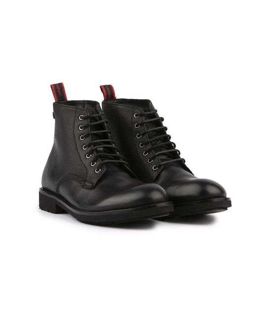 Base London Black Borland Waxy/Grain Boots Leather for men