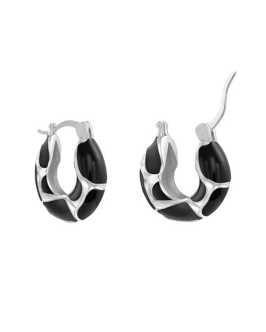 The Jewellery Stockroom Metallic Plated Enamel Print Creole