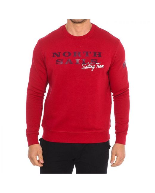 North Sails Red Long-Sleeved Crew-Neck Sweatshirt 9022970 for men