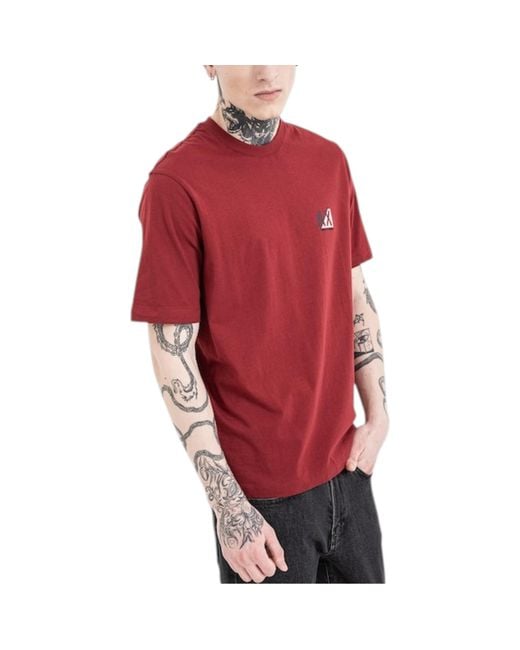 Armani Red Exchange T-Shirts Milano Basic Ax Print Casual Cotton Tee Summer for men