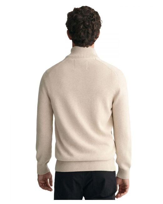Gant | Sweatshirt Met Halve Rits in het Natural voor heren