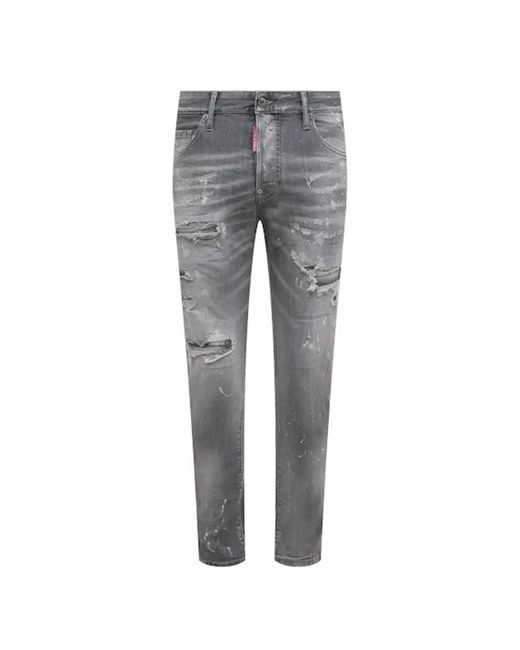 DSquared² Gray Skater Jeans Cotton for men