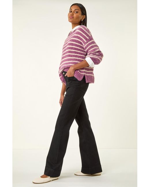 Roman Pink Pocket Stretch Flare Jeans