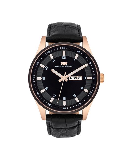 Rhodenwald & Söhne Black Stainless Steel Watch 43Mm for men