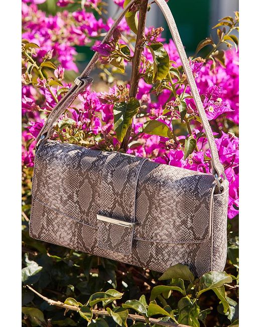 Sosandar Snake Print Metal Trim Shoulder Bag in Pink Lyst UK