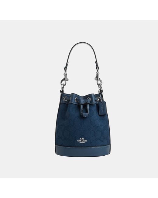 COACH Blue Mini Bucket Bag