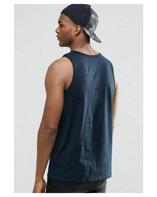 Nike Blue Embroidered Swoosh Athletic Gym Vest Tank Top for men
