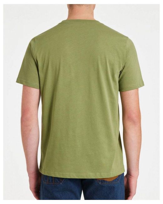 Paul Smith Green Ps Regular Fit Short Sleeve Organic Cotton Zebra Logo T-Shirt for men