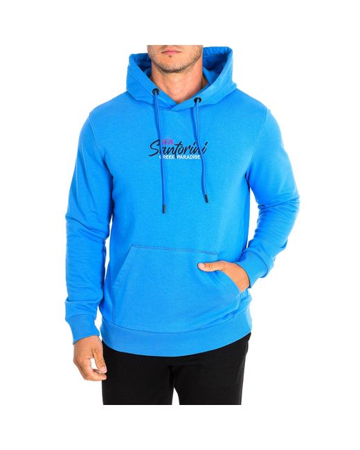 La Martina Blue Tmf605-Fp225 Hoodie for men