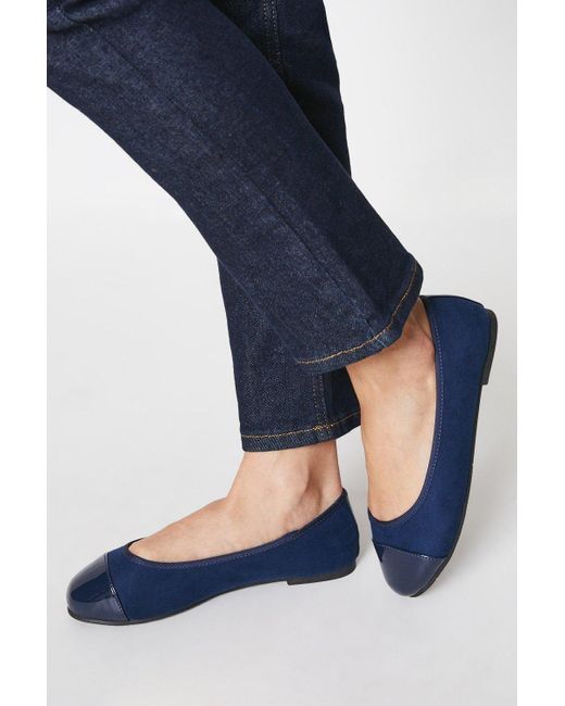 Good for the Sole Blue Extra Wide Fit Tilly Ballet Flats