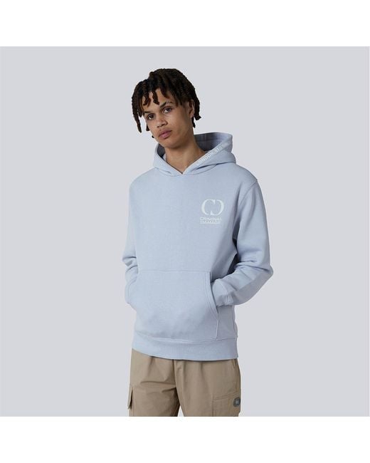 Criminal Damage Blue Maison Hooded Neck Long Sleeve Sweatshirt for men