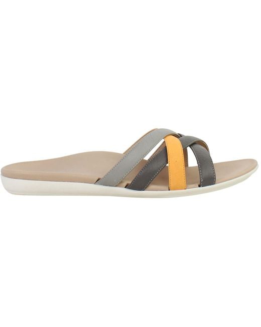 Vionic Gray Dava Sliders Leather