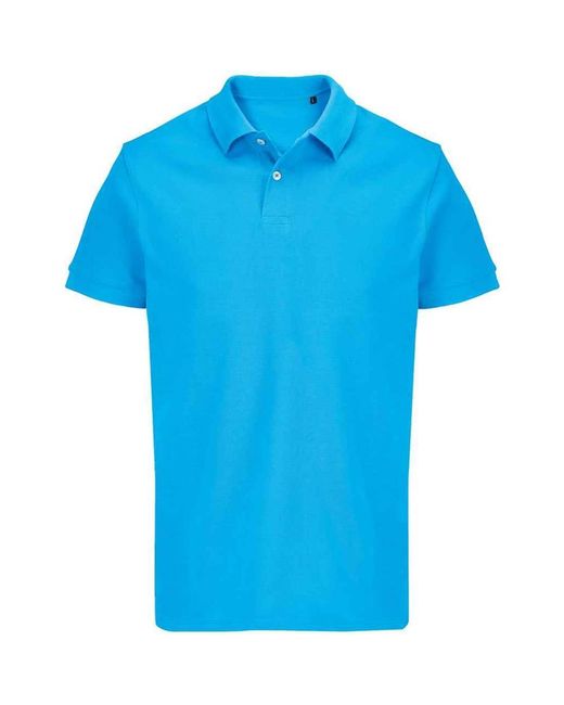 Sol's Blue Adult Pacific Pique Twin Needle Stitch Polo Shirt (Aqua)