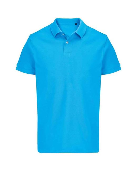 Sol's Blue Adult Pacific Pique Twin Needle Stitch Polo Shirt (Aqua)