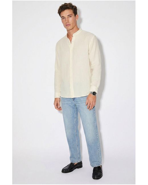Bianco Lucci White Oversized Mandarin Collar Shirt
