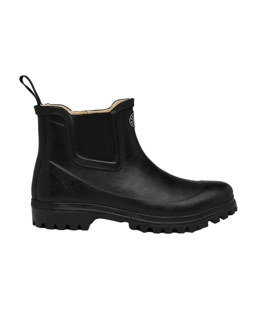 Superga Black Ladies 798 Rubber Mid Boots