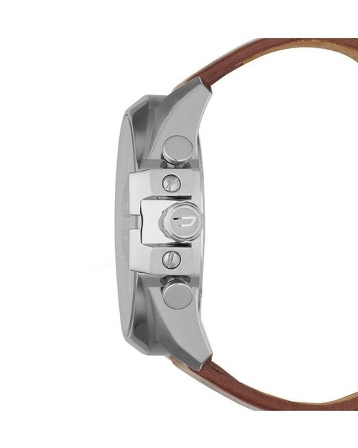 DIESEL Metallic Mega Chief Watch Dz4290 Leather for men