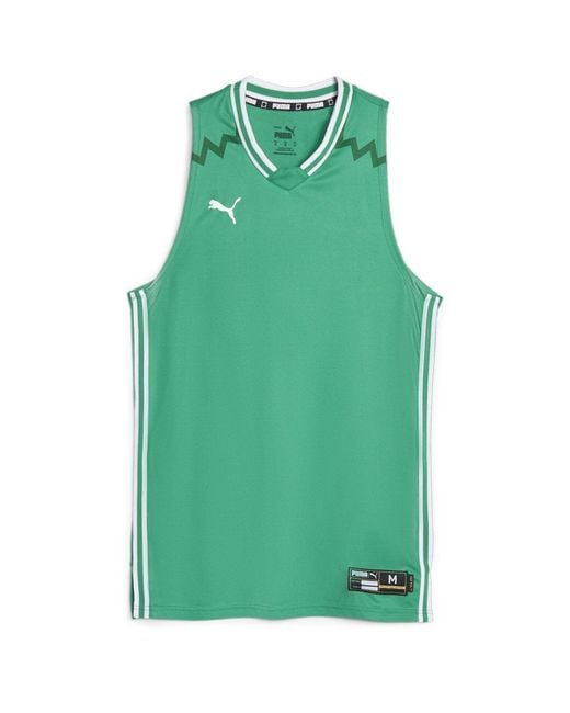 PUMA Green Hoops Team Game Performance Basketball Jersey for men