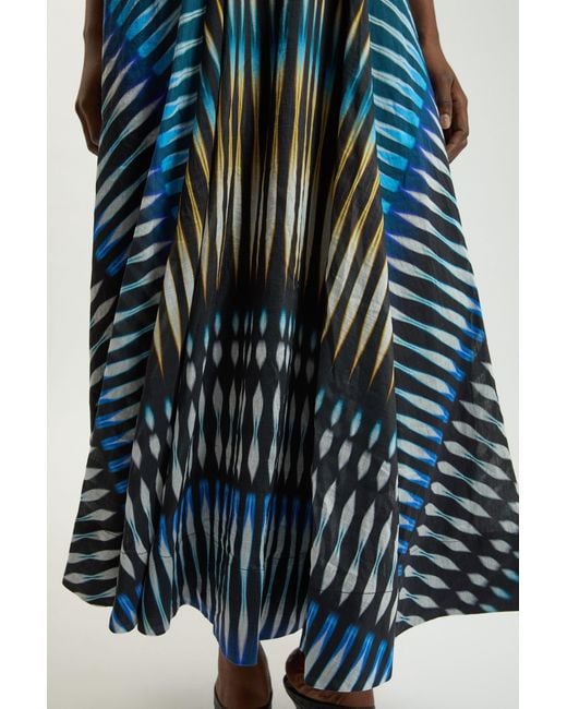 Karen Millen Blue Stripe Strappy Woven Midi Dress