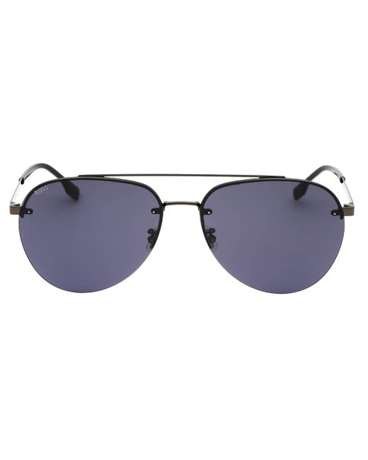 Boss Blue Dark Ruthenium Sunglasses Metal for men