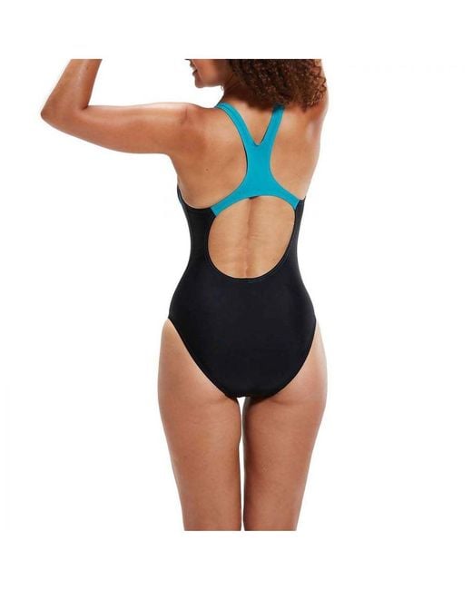 Speedo Blue Womenss Medley Logo Swimsuit