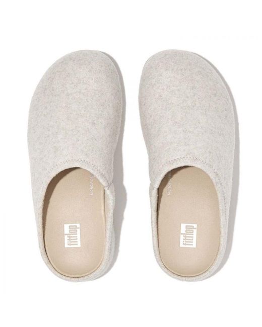 Fitflop 's Fit Flop Shuv Felt Clog Slippers In Ivory in het White