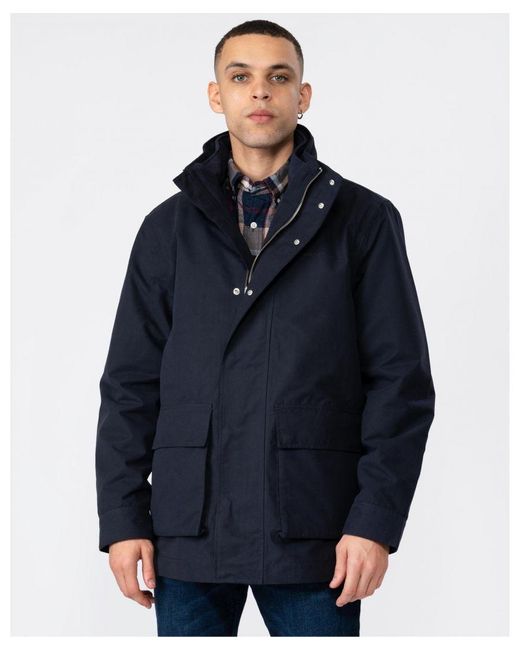 Gant Blue Concealed Hood Double Jacket for men