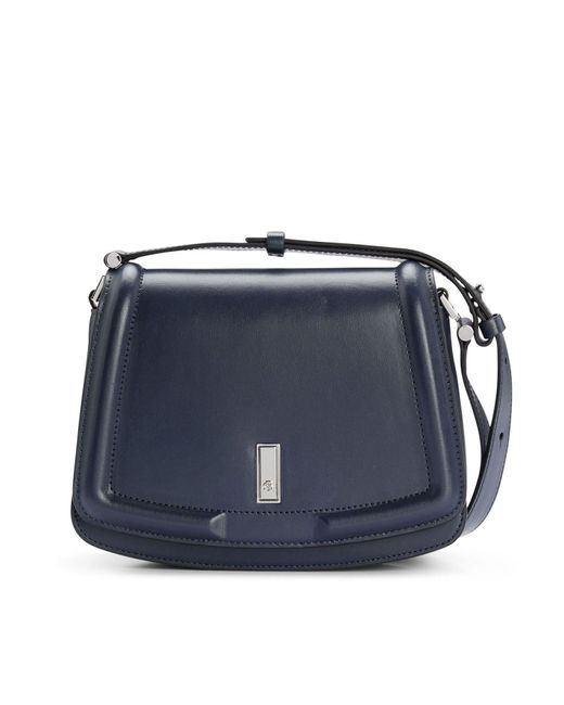 Boss Accessoires Ariell Leren Zadeltas In Donkerblauw in het Blue