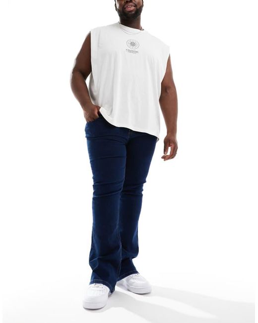 ASOS Blue Stretch Flare Jeans for men