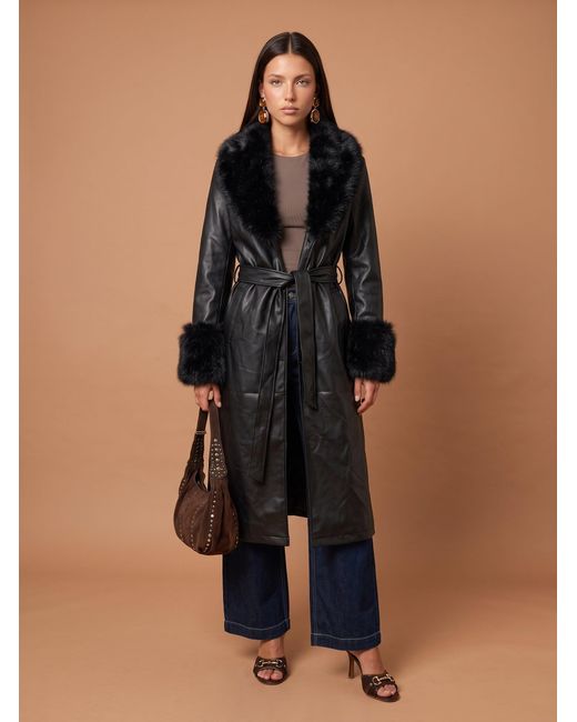 Urban Bliss Black Pu Fur Cuff Jacket
