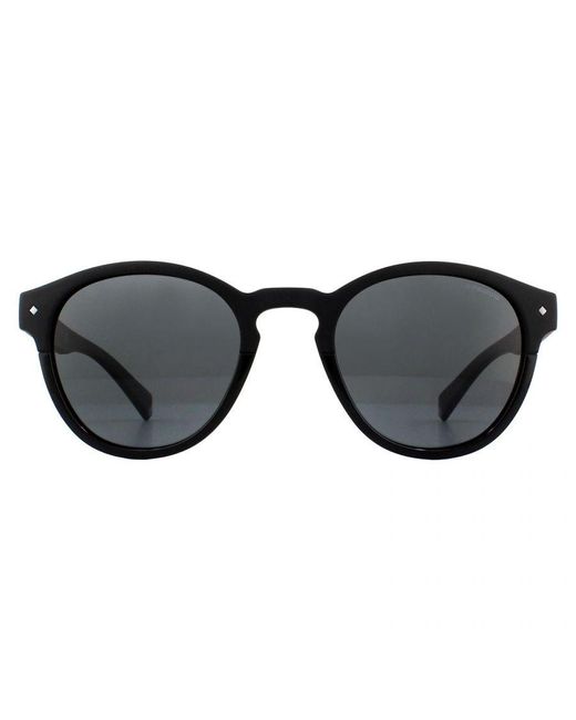 Polaroid Black Round Polarized Sunglasses for men
