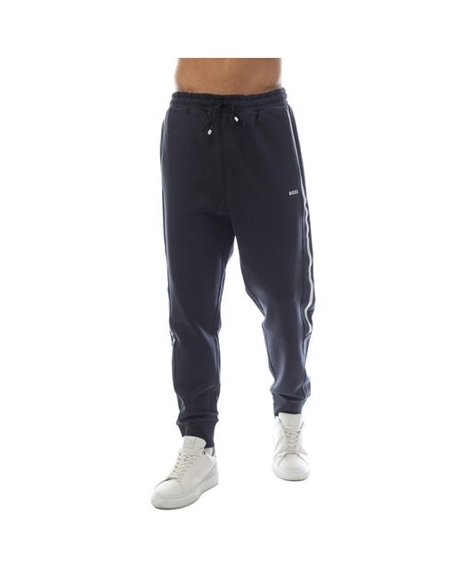 Boss Hadikonos Contrast Gestreepte Joggingbroek (donkerblauw) in het Blue voor heren