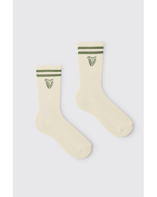 BoohooMAN White Guinness Licensed Socks for men